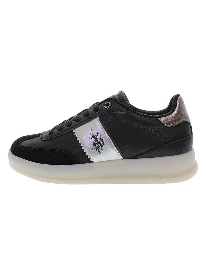 U.S. Polo Assn. Sneakersy w kolorze srebrno-czarnym