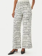 Spodnie damskie - Tommy Hilfiger Spodnie materiałowe WW0WW48970 Beżowy jasny Wide Leg - miniaturka - grafika 1