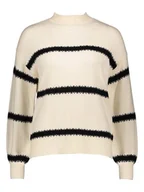 Swetry damskie - ONLY Sweter w kolorze kremowo-czarnym - miniaturka - grafika 1
