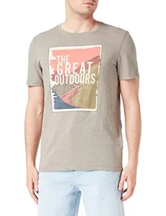 camel active Męski t-shirt 409745/1T32, khaki, XL, khaki, XL - Koszulki męskie - miniaturka - grafika 1