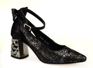 Czółenka Maciejka 5059S-01 czarne srebrne - Czółenka - miniaturka - grafika 1