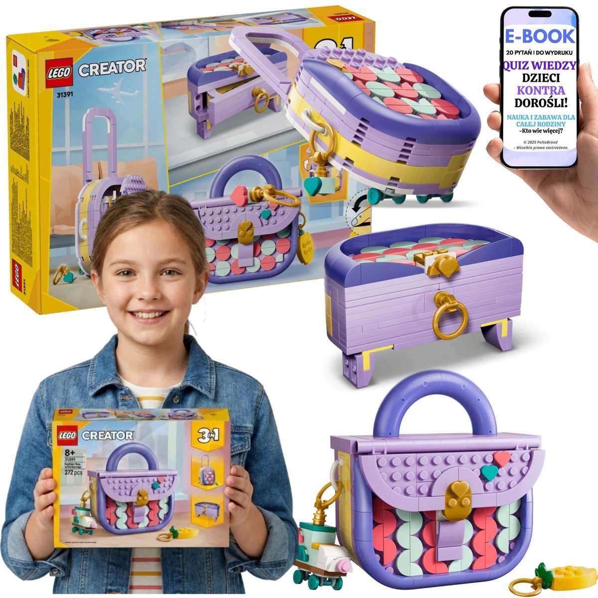 LEGO Creator Torebka ze Schowkiem Kreatywny Prezent (31391) + E-BOOK-2