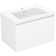 Szafki łazienkowe - Mexen Rivel szafka łazienkowa 70 cm z umywalką Otis, 1 szuflada, ryflowana , biała mat - 91A20-07047-1-BF01-W18M01 - miniaturka - grafika 1