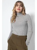 Swetry damskie - Perfect Cashmere Kaszmirowy golf "Ashley" w kolorze jasnoszarym - miniaturka - grafika 1