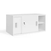 Inne meble biurowe - B2B Partner Nadstawka z przesuwnymi drzwiami, 800 x 400 x 400 mm, biały 437455 - miniaturka - grafika 1