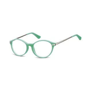 Okulary korekcyjne, oprawki, szkła - Okulary dziecięce zerówki okrągłe lenonki AK46B zielone (miętowe) - grafika 1