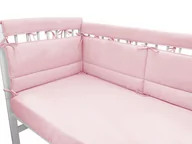 Ochraniacze do łóżeczka - OCHRANIACZ / OSŁONKA NA BARIERKĘ DO ŁÓŻECZKA 60x20 cm BAWEŁNA 100% ROYAL PUDROWY RÓŻ - miniaturka - grafika 1