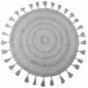 Dywany - Dywan z frędzlami bawełniany Bali szary śr. 100 cm - miniaturka - grafika 1