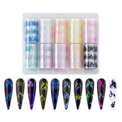 Ozdoby do paznokci - Folie transferowe 10 sztuk po 100 cm XKZ Świecące w UV - miniaturka - grafika 1