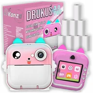 Aparaty natychmiastowe - Mini Drukarka Drukuś Aparat Fotograficzny Natychmiastowy Termiczna 8 Rolek - miniaturka - grafika 1