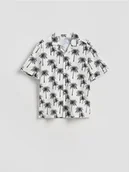 Koszule męskie - Reserved - Wzorzysta koszula comfort fit - złamana biel - miniaturka - grafika 1
