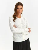 Swetry damskie - Kardigan długi rękaw biały - SSW3626BI kardigan długi rękaw - TOP SECRET - Odzieżowy sklep internetowy TOP SECRET - miniaturka - grafika 1