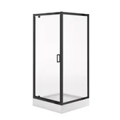 Kabiny prysznicowe - Cersanit Zestaw kabina prysznicowa z brodzikiem  Arteco 80x80x190 cm kwadratowa czarna brodzik Tako 16 cm S913-021 - miniaturka - grafika 1