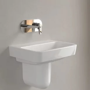 Villeroy & Boch O.novo Umywalka wisząca mała 50x37 cm bez otworu na baterię bez przelewu z powłoką CeramicPlus weiss alpin 434453R1 - Umywalki - miniaturka - grafika 1