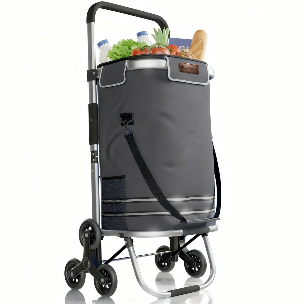 WÓZEK 3w1 NA ZAKUPY ZAKUPOWY NA SCHODY TORBA NA KÓŁKACH SKŁADANY SZARY