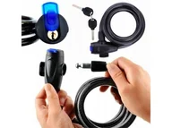 Zabezpieczenia do roweru - ZAPIĘCIE rowerowe linka BLOKADA z kluczykiem - miniaturka - grafika 1