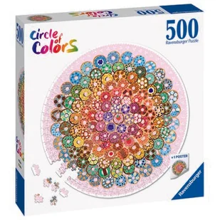 Puzzle 2D, Paleta kolorów, Donuty, 500 el. - Puzzle Puzzle 2D, Paleta kolorów, Donuty, 500 el. - Puzzle - miniaturka - grafika 1