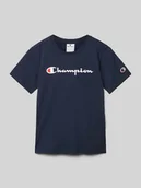 Koszulki dla chłopców - T-shirt z nadrukiem z logo - miniaturka - grafika 1