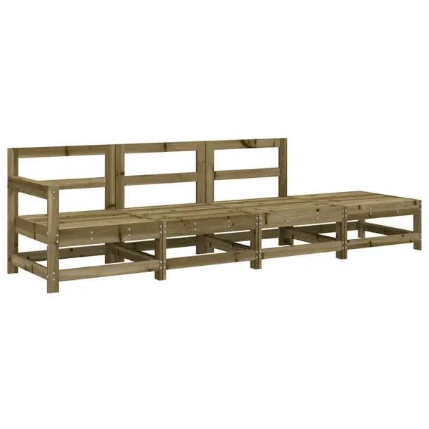 Drewniany zestaw wypoczynkowy z sosny, wymiary: narożna 62x66x70,5 cm, śr