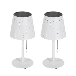 QAZQA Zestaw 2 lamp stołowych białych w tym LED 3-stopniowy ściemniacz ładowanie i energia słoneczna - Ferre - Lampy stojące - miniaturka - grafika 1