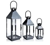 Lampiony i znicze - Lumarko Lumarko Komplet 3 Latarni Lorenzo Black HTO0303 16 Mondex - miniaturka - grafika 1