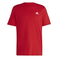 Moda i Uroda OUTLET - adidas, Essentials Single Jersey Embroidered Small Logo, T-shirt, Lepsza szkarłatna czerwień, M, męski - miniaturka - grafika 1