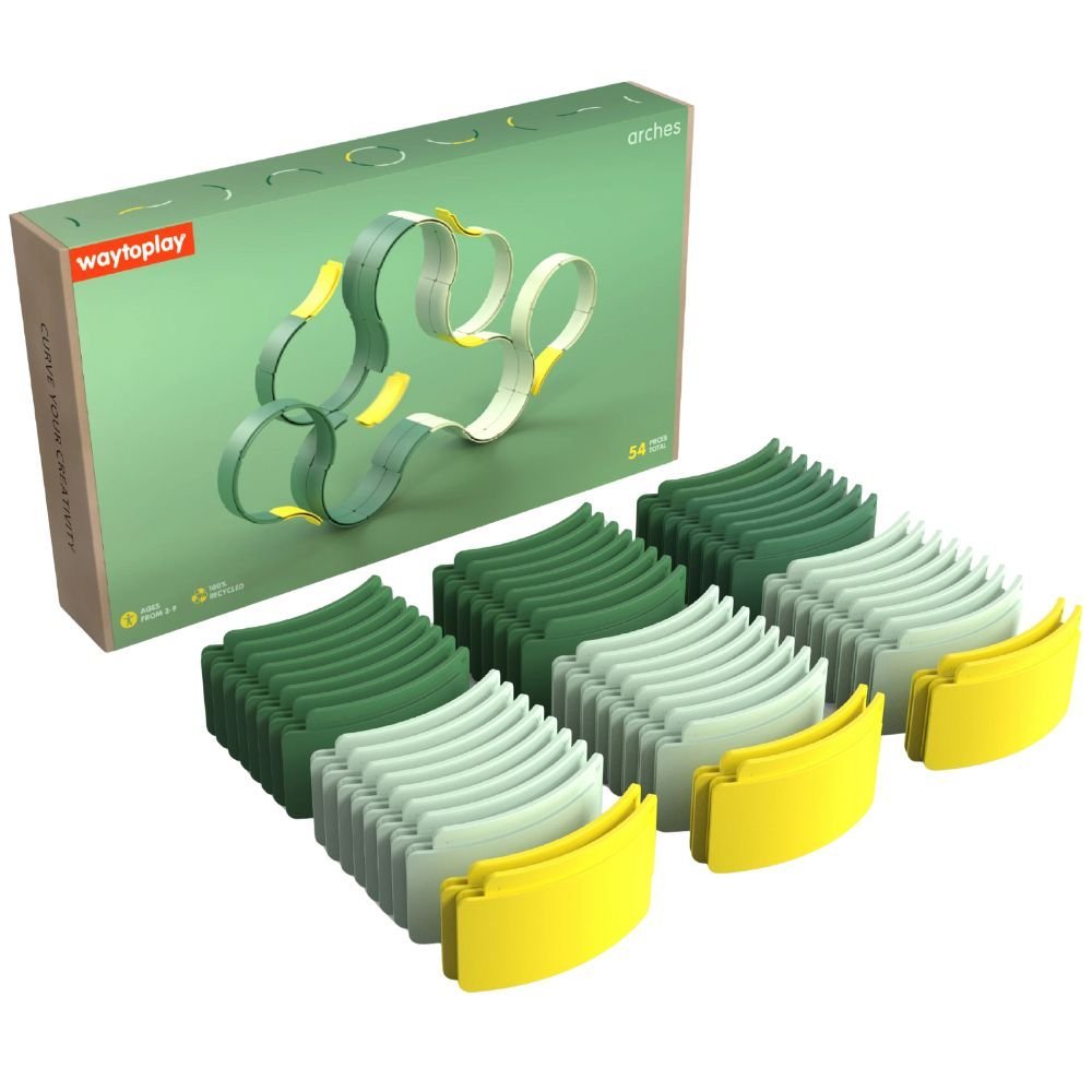 Zestaw konstrukcyjny tory wiadukty tunele Waytoplay Builder Set Łuki 54 el