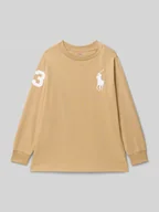 Koszulki dla chłopców - Bluzka z długim rękawem, wyhaftowanym logo i okrągłym dekoltem - miniaturka - grafika 1