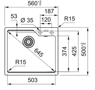 Franke Urban UBG 610-50 GSC Zlewozmywak granitowy jednokomorowy 56x50 cm kamienny szary 114.0687.259 - Zlewozmywaki - miniaturka - grafika 2