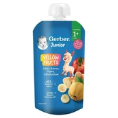 Przekąski dla dzieci - Gerber Junior Yellow Fruits Deserek jabłko banan pigwa z biszkoptem powyżej 1+ roku 110 g - miniaturka - grafika 1