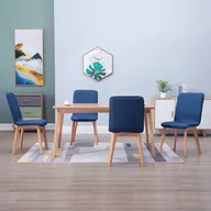 Krzesła - vidaXL Krzesła do jadalni, 4 szt., niebieskie, tapicerowane tkaniną - miniaturka - grafika 1