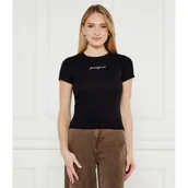 Koszulki i topy damskie - Guess Jeans T-shirt EMBRO | Slim Fit - miniaturka - grafika 1