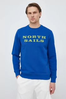 Bluzy męskie - North Sails bluza bawełniana męska kolor niebieski z nadrukiem - grafika 1