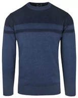 Swetry męskie - Klasyczny Sweter - Wełna z Akrylem - Pako Jeans - Granatowy - miniaturka - grafika 1