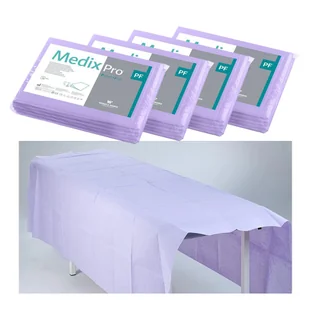 MedixPro Prześcieradło jednorazowe 150cm x 210cm fioletowe podfoliowane 54g MedixPro 20szt - Kosmetyczne akcesoria jednorazowe - miniaturka - grafika 1
