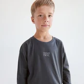 Bluzki dla chłopców - Reserved - Longsleeve z nadrukiem - ciemnoszary - miniaturka - grafika 1