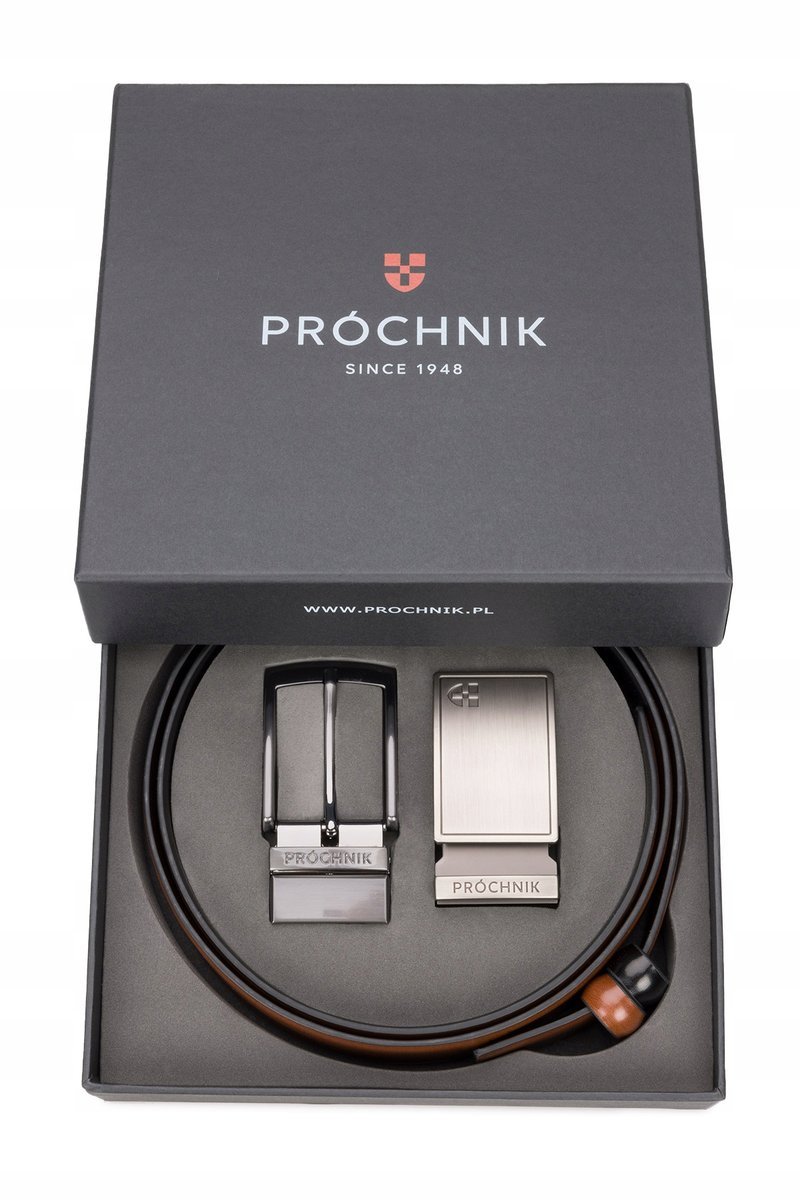 Pasek Skórzany Męski Dwustronny 4w1 Próchnik PM1 44/110