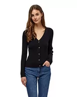 Swetry damskie - Peppercorn Damski sweter kardigan Tana Rib z długim rękawem, Czarny, XXL - miniaturka - grafika 1