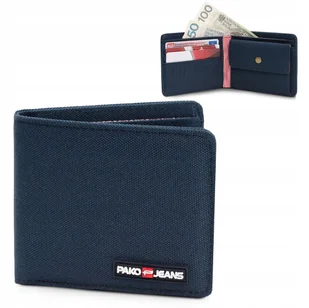 Portfel Męski Parciany STRONG Mały i Pojemny GRANATOWY Pako Jeans - Portfele - miniaturka - grafika 1