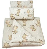 Pościel dla dzieci - CZAS BOBASA POŚCIEL Z WYPEŁNIENIEM DO ŁÓŻECZKA 90x120 DZIECIĘCA NIEMOWLĘCA ŻYRAFY BEŻOWE - miniaturka - grafika 1