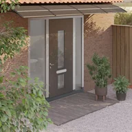 Markizy - vidaXL Daszek nad drzwi, czarny, 400x80 cm, poliwęglan - miniaturka - grafika 1