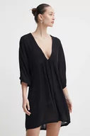 Sukienki - Roxy sukienka plażowa kolor czarny ERJX603386 - miniaturka - grafika 1