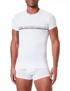 Emporio Armani Męski T-shirt Crew Neck The New Icon, biały, XXL - Koszulki męskie - miniaturka - grafika 1