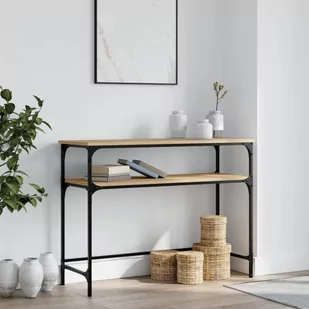 Stolik konsolowy, dąb sonoma, 100x35,5x75 cm Lumarko! - Konsole i sekretarzyki - miniaturka - grafika 1