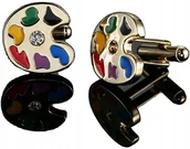 Spinki do mankietów i krawatów - Spinki do mankietów wzór FARBY PALETA BARW - miniaturka - grafika 1