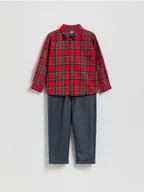 Kombinezony dla dzieci - Reserved - Elegancki zestaw z muszką - czerwony - miniaturka - grafika 1