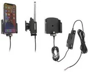 Uchwyty samochodowe do telefonów - Uchwyt aktywny do stałej instalacji do Apple iPhone 14 Pro w futerale lub bez o wymiarach: 70-83 mm (szer.), 6-10 mm (grubość). - miniaturka - grafika 1