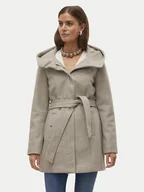 Płaszcze damskie - Vero Moda Płaszcz przejściowy Popliva 10310779 Beżowy Regular Fit - miniaturka - grafika 1