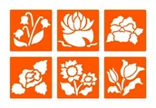 Scrapbooking - Zestaw 6 szablonów Kwiaty - miniaturka - grafika 1