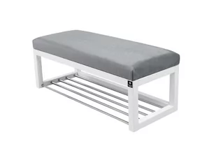 Ławka na buty LPG-4 55cm EMRAWOOD drewno lite kolor biały siedzisko gładkie kolor popiel - Ławki do przedpokoju Ławka na buty LPG-4 55cm EMRAWOOD drewno lite kolor biały siedzisko gładkie kolor popiel - Ławki do przedpokoju - miniaturka - grafika 1